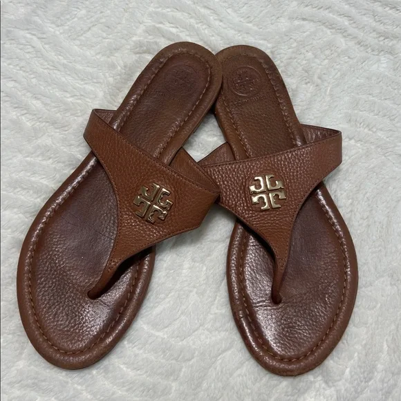 Tory Burch “Jolie” Leather Thong Sandals – Cognac Brown | Sz 7 - Picture 10 of 10